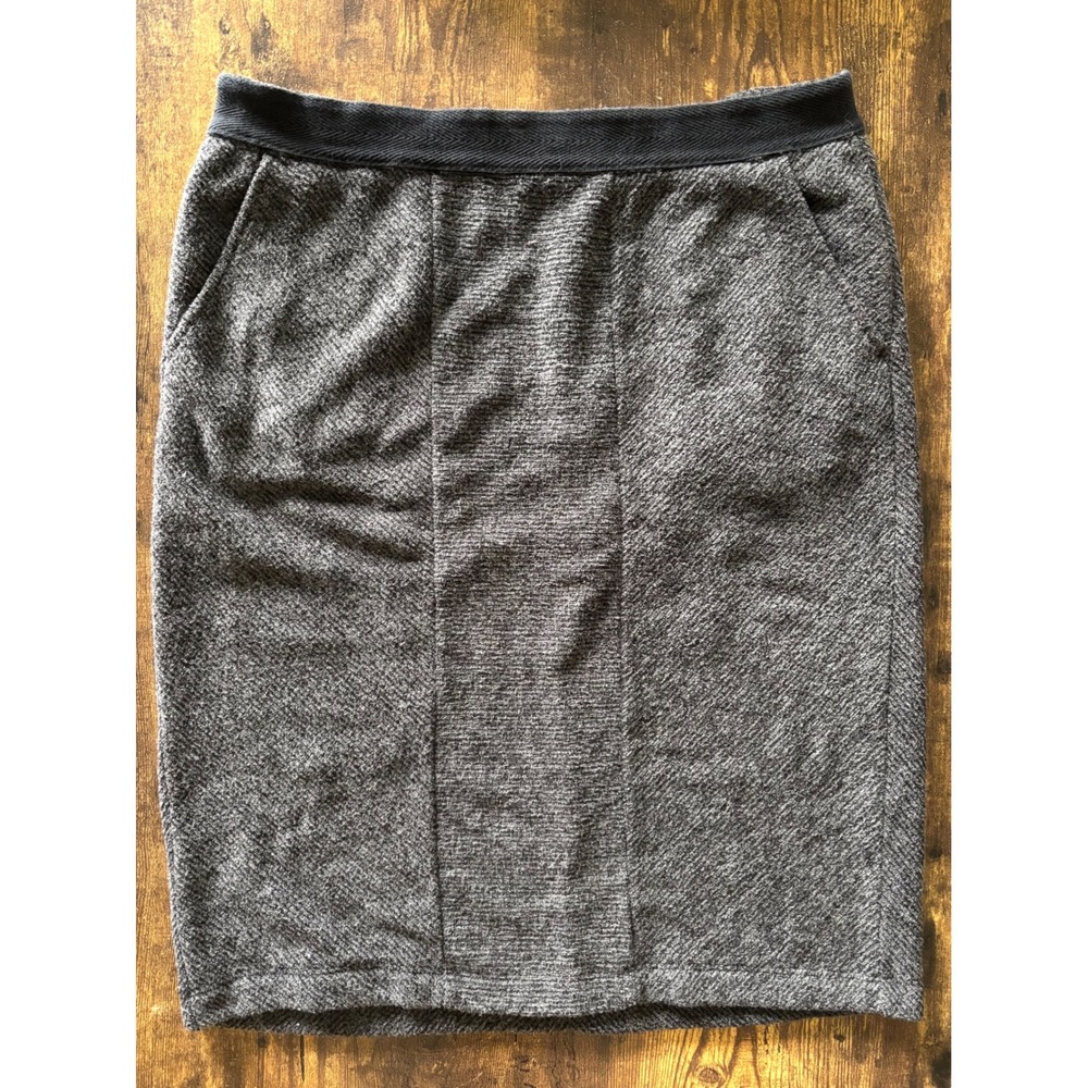 Lou & Grey Womens Gray Marl Knit Pencil Skirt with Pockets Size Medium